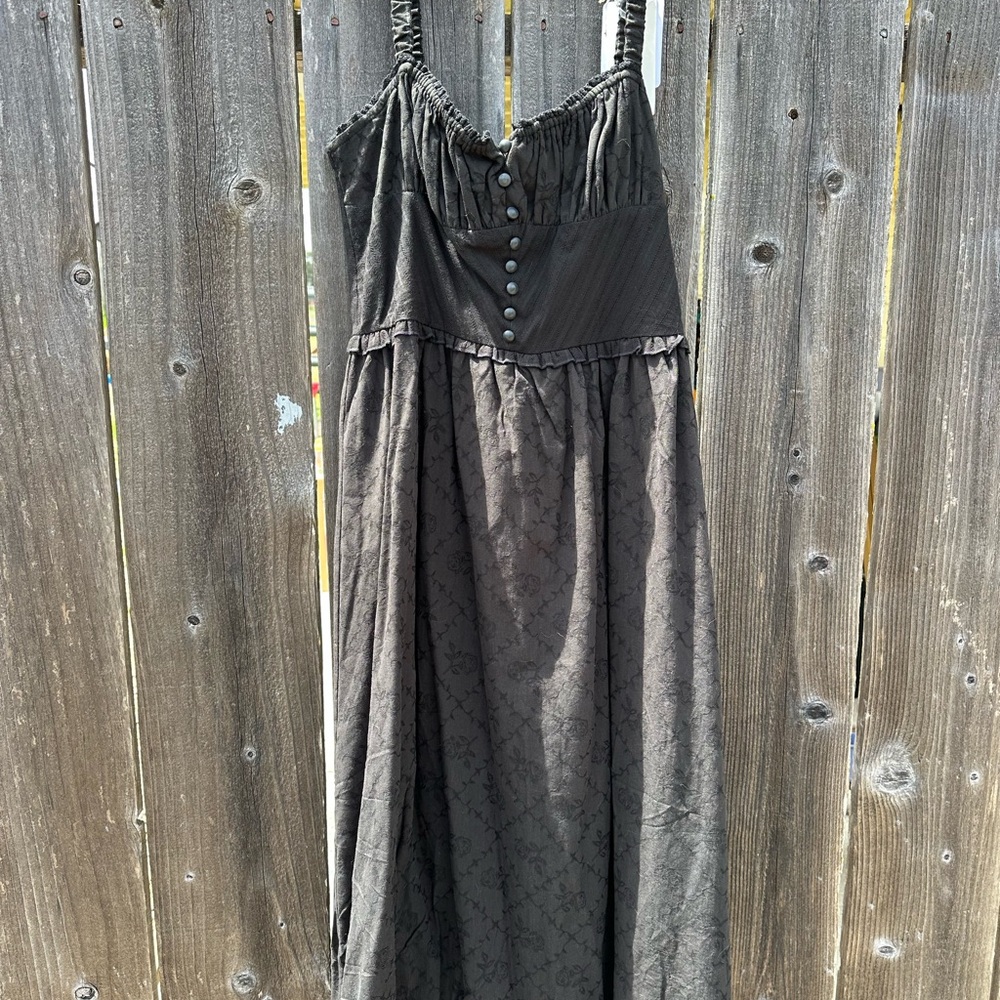 Western Black Maxi Dress
